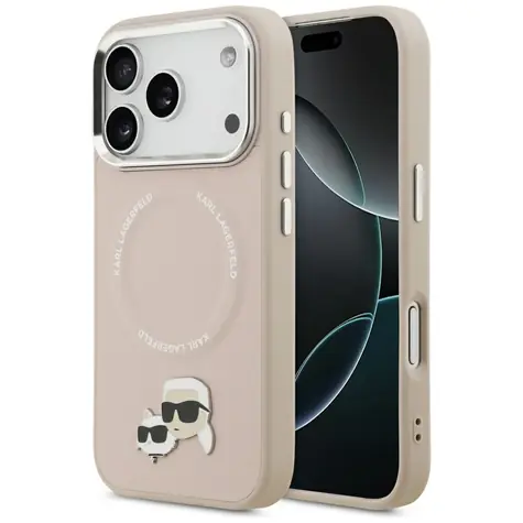 Karl Lagerfeld Karl & Choupette Pins růžová / Zadní kryt / MagSafe / iPhone 17 Pro