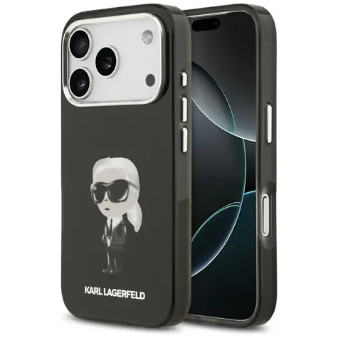Karl Lagerfeld IML Aquarelle Karl & Logo černá / Zadní kryt pro iPhone 17 Pro / MagSafe