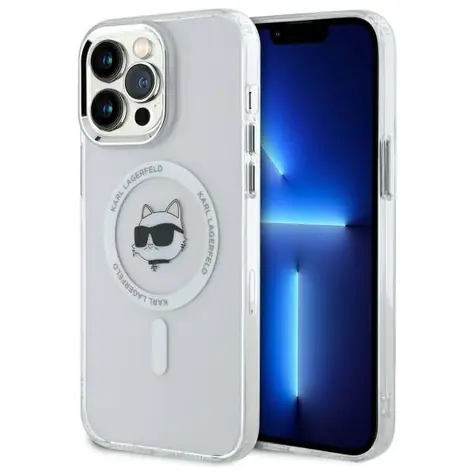 Karl Lagerfeld IML Choupette Head MagSafe iPhone 13 Pro bílá / Zadní kryt / Apple iPhone 13 Pro