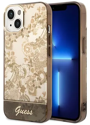 Guess GUHCP14MHGPLHC iPhone 14 Plus okrová / Ochranný kryt / Porcelain Collection / Hardcase
