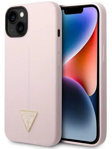 Guess Silicone Triangle fialová / Pouzdro / Apple iPhone 14 Plus