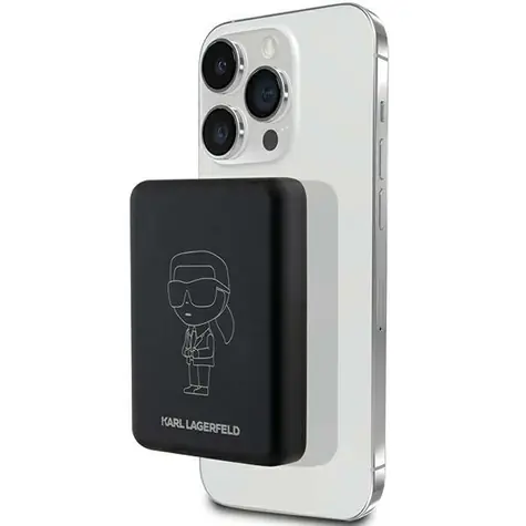 Karl Lagerfeld Ikonik NFT MagSafe černá / Powerbanka / 5000 mAh / Bezdrátové nabíjení