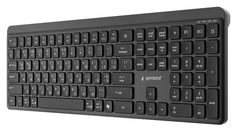Gembird KB-WPS-03-CYRL / Klávesnice / bezdrátová / 2.4GHz + Bluetooth / azbuka
