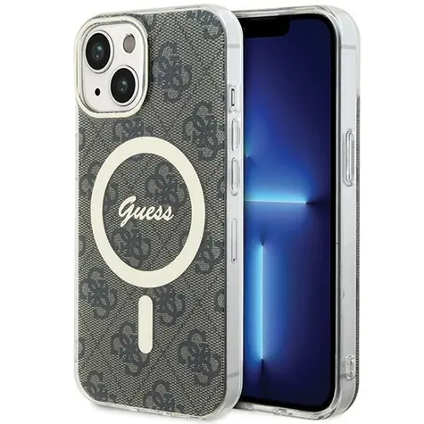 Guess IML 4G MagSafe iPhone 15 Plus hnědá / Zadní kryt / MagSafe