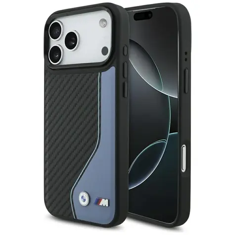 BMW Zadní kryt Carbon Logo MagSafe pro iPhone 17 Pro Max modrá / Zadní kryt / Karbonový vzor / MagSafe