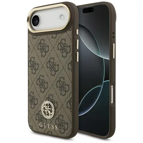 Guess 4G Strass Logo hnědá / Zadní kryt / MagSafe / iPhone Air