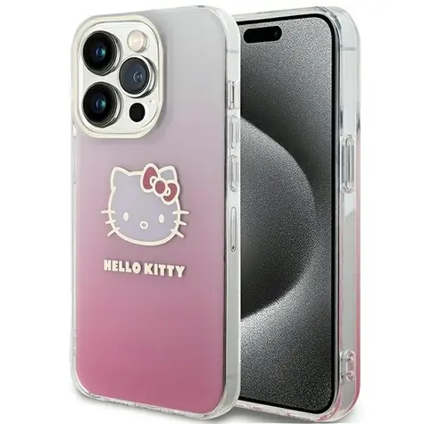 Hello Kitty IML Gradient Zadní Kryt pro Apple iPhone 15 Pro Max růžová / Kryt na mobilní telefon