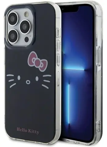 Hello Kitty Kryt Kitty Face IML černá / Kryt / Apple iPhone 15 Pro