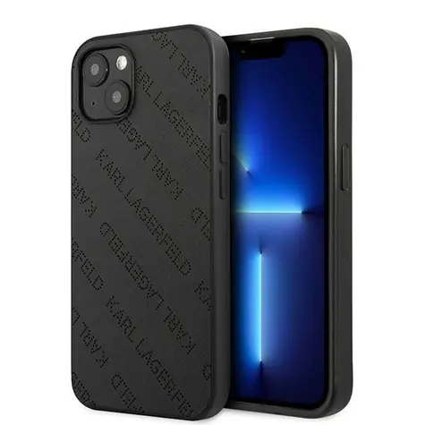 Karl Lagerfeld Perforated Allover černá / Tvrzený zadní kryt / iPhone 13 mini