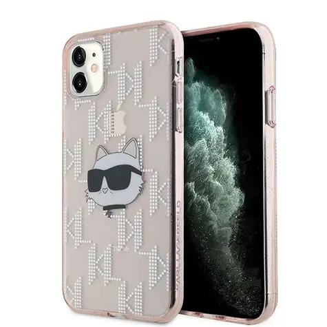 Karl Lagerfeld IML Choupette Head & Monogram růžová / Zadní kryt / iPhone 11/XR