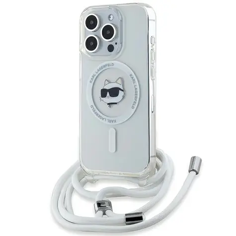 Karl Lagerfeld IML Choupette Head & Cord čirá / Kryt / iPhone 14 Pro Max / MagSafe