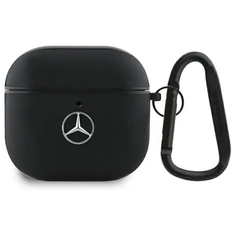 Mercedes Kožené pouzdro s kovovým logem černá / Pouzdro pro sluchátka / Apple AirPods 4