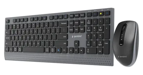 Gembird KBS-WPS-02 / Bezdrátová sada klávesnice a myši / 2,4GHz + Bluetooth / US rozložení kláves