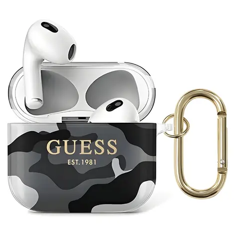 Guess Pouzdro Camo Collection AirPods 3 černá / Pouzdro / Pro Apple AirPods (3. generace)