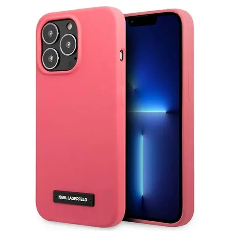 Karl Lagerfeld Silicone Plaque Fuchsia / Kryt / Apple iPhone 13 Pro, iPhone 13