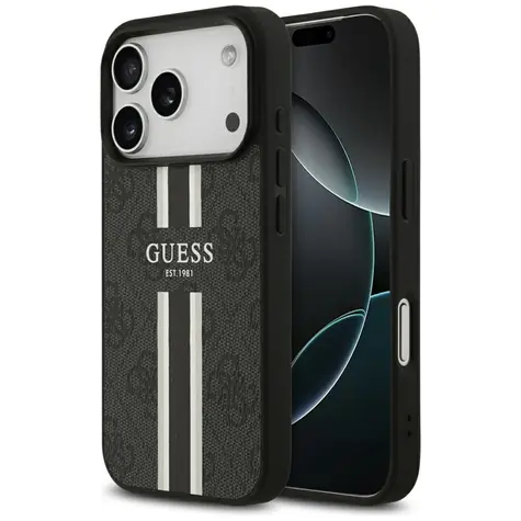 Guess 4G Printed Stripes MagSafe Black / Zadní kryt / MagSafe / Apple iPhone 17 Pro