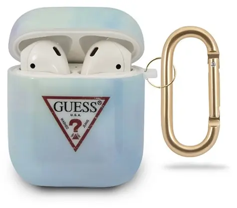 GUESS TPU Tie & Dye Pouzdro pro Apple AirPods modrá / Pouzdro / TPU
