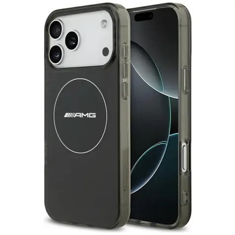 Mercedes AMG Double Layer Smocked transparentní černá / Zadní kryt / MagSafe / pro iPhone 17 Pro Max