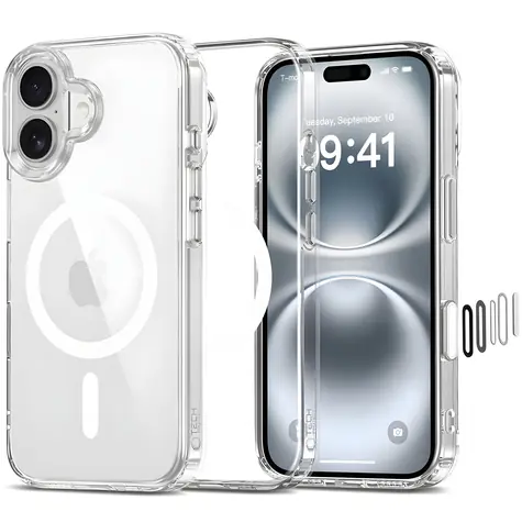 Tech-Protect FlexAir Hybrid CC transparentní / Kryt / Apple iPhone 16 / MagSafe