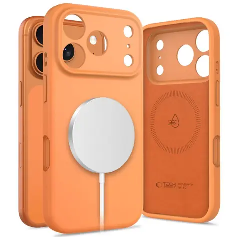 Tech-Protect Silicone MagSafe kryt oranžová / Kryt / Apple iPhone 17 Pro / MagSafe / Silikon