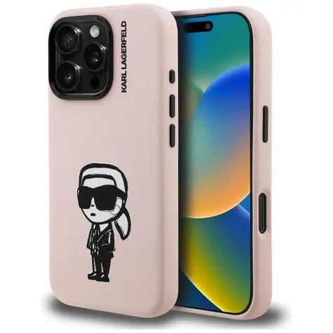 Karl Lagerfeld Karl Sketch MagSafe růžová / Kryt pro Apple iPhone 16 Pro Max / Silikonový