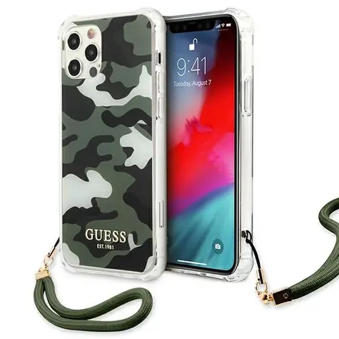 Guess Camo Collection kryt iPhone 12 Pro Max zelený/khaki / Ochranný kryt / Apple iPhone 12 Pro Max / 6.7