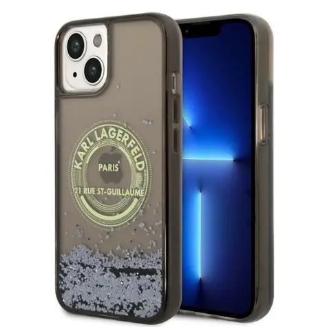 Karl Lagerfeld Liquid Glitter RSG černá / Zadní kryt / Apple iPhone 14 Plus