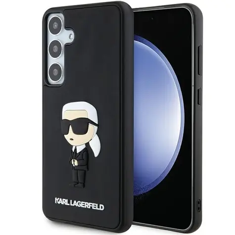 Karl Lagerfeld 3D Rubber Ikonik černá / Zadní kryt pro Samsung Galaxy S24+ / 3D guma