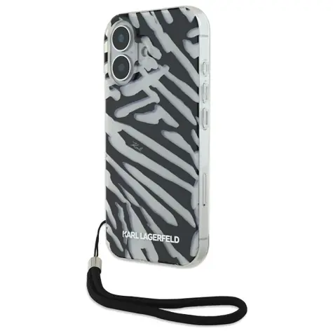 Karl Lagerfeld IML Zebra Pattern & Cord černá / Zadní kryt / pro iPhone 16