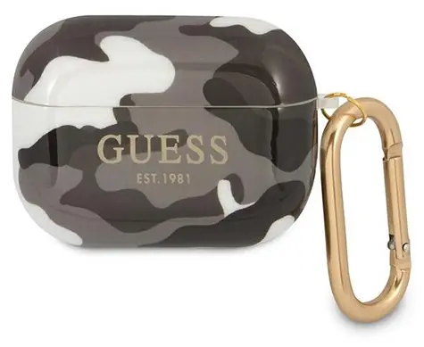 Guess Camo Collection pouzdro pro Apple AirPods Pro černá / Pouzdro