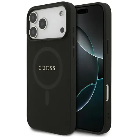 Guess Saffiano Classic Logo MagSafe černá / Zadní kryt / pro iPhone 17 Pro Max / MagSafe
