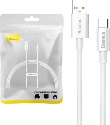 Baseus P10320102214-01 Kabel USB-A (M) - USB-C (M) 1 m bílá / Datový kabel / USB-C