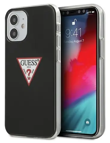 GUESS Triangle černá / Zadní kryt / pro Apple iPhone 12 mini / plastový hardcase