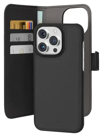 Puro Wallet Detachable černá / Pouzdro / MagSafe / Odnímatelná peněženka / iPhone 15 Pro