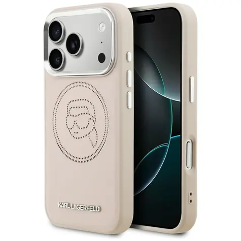 Karl Lagerfeld K Head Point Logo MagSafe růžová / Zadní kryt pro iPhone 17 Pro