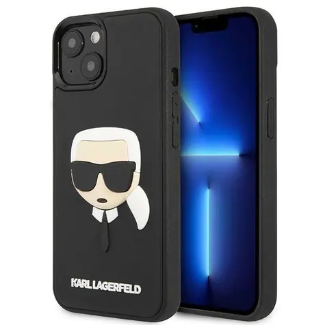 Karl Lagerfeld 3D Rubber Karl's Head černá / Kryt pro Apple iPhone 14 Plus / Silikonový / Reliéfní 3D motiv