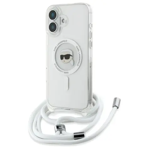 Karl Lagerfeld Crossbody IML Karl Head čirá / Kryt / Apple iPhone 16 / MagSafe
