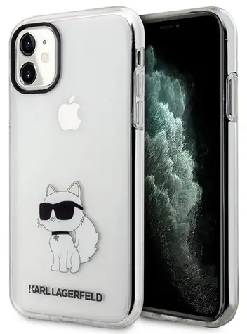 Karl Lagerfeld Ikonik Choupette transparentní / Zadní kryt / Apple iPhone 11, iPhone XR