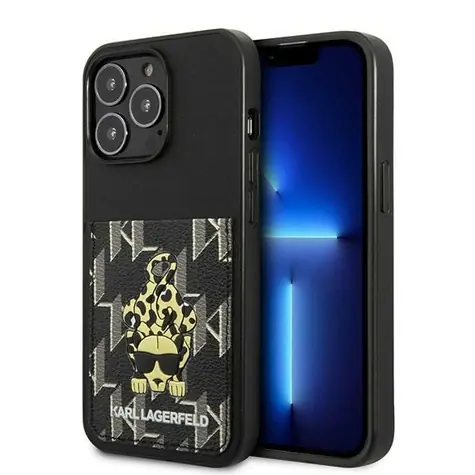 Karl Lagerfeld Karlimals Cardslot iPhone 13 Pro černá / Zadní kryt / Slot na kartu