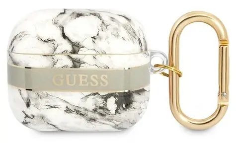 GUESS Marble Strap Collection šedá / Pouzdro pro Apple AirPods 3