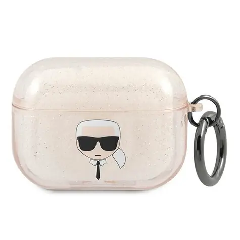 Karl Lagerfeld Glitter Karl Head zlatá / Pouzdro / Apple AirPods Pro