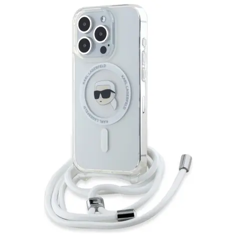 Karl Lagerfeld IML Crossbody Karl Head MagSafe čirá / Zadní kryt / Apple iPhone 16 Pro Max