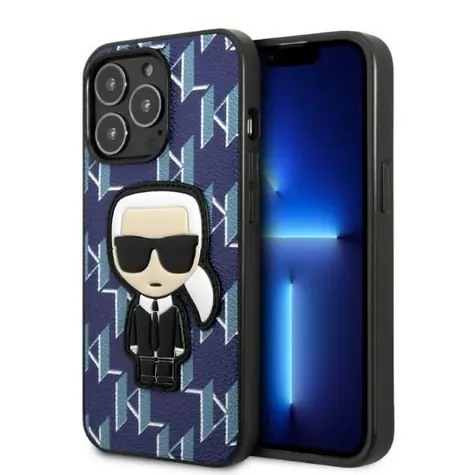 Karl Lagerfeld Monogram Ikonik modrá / Kryt pro Apple iPhone 13 Pro Max / Patch