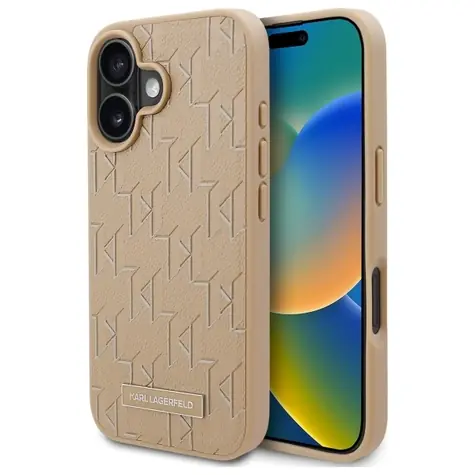 Karl Lagerfeld Hot Stamp MagSafe béžová / Zadní kryt / Apple iPhone 16