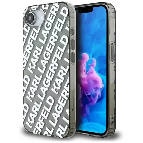 Karl Lagerfeld IML Repeat Logo stříbrná / Zadní kryt / Apple iPhone 16e