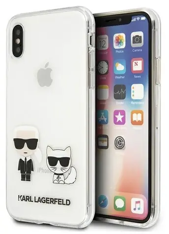 Karl Lagerfeld Karl & Choupette pro Apple iPhone XS Max transparentní / Kryt