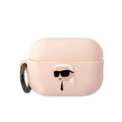 Karl Lagerfeld 3D Karl Head růžová / Pouzdro na AirPods Pro 2 / Silikonové