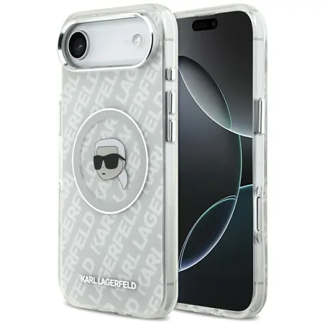 Karl Lagerfeld IML Karl Head Logo šedá / Zadní kryt pro iPhone Air / MagSafe