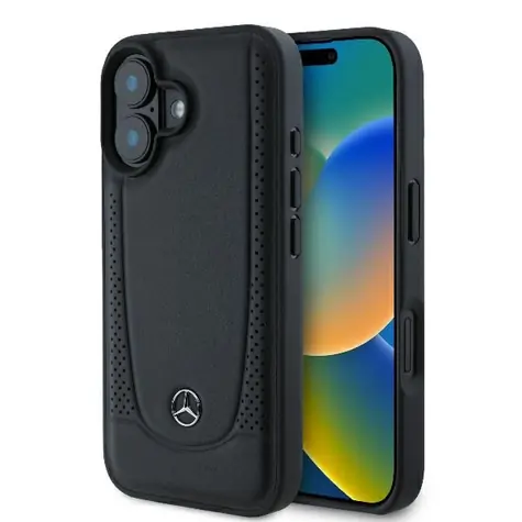 Mercedes Leather Urban černá / Zadní kryt / pro Apple iPhone 16 Plus