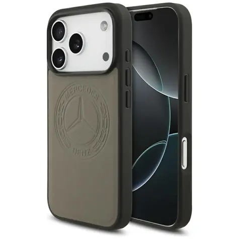 Mercedes Leather Vintage Logo MagSafe béžová / Zadní kryt / pro Apple iPhone 17 Pro